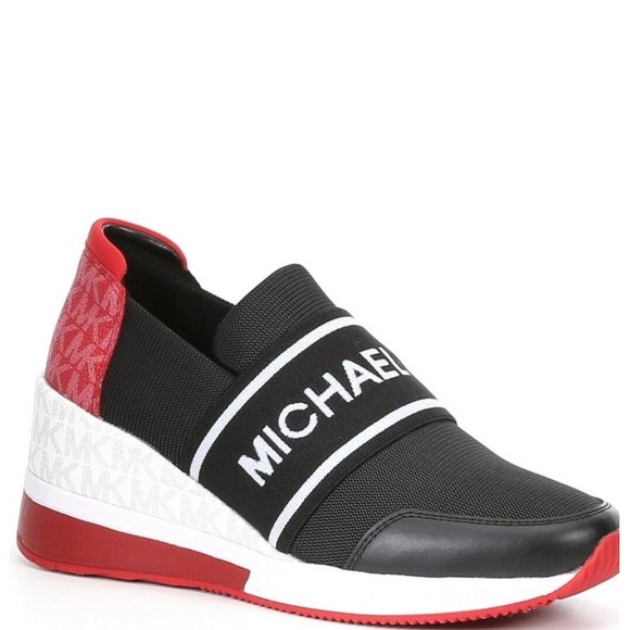 MICHAEL KORS Women's Felix Trainer Small Tech Sneakers Black - Picture 1 of 5